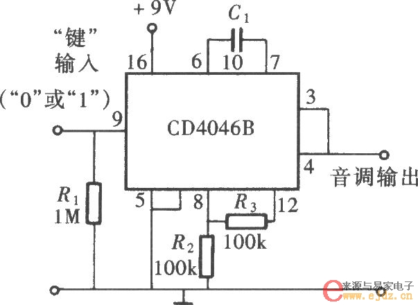 用CD4046组成的方波信号发生器