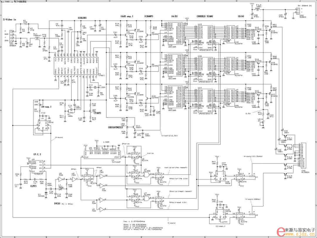 TV信号转VGA信号电路图