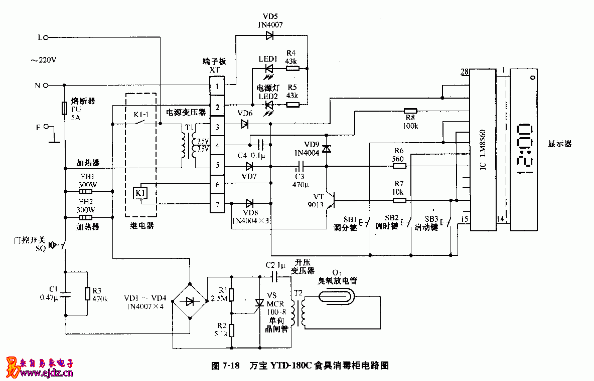 万宝,YTD-180C,食具消毒柜,电路图