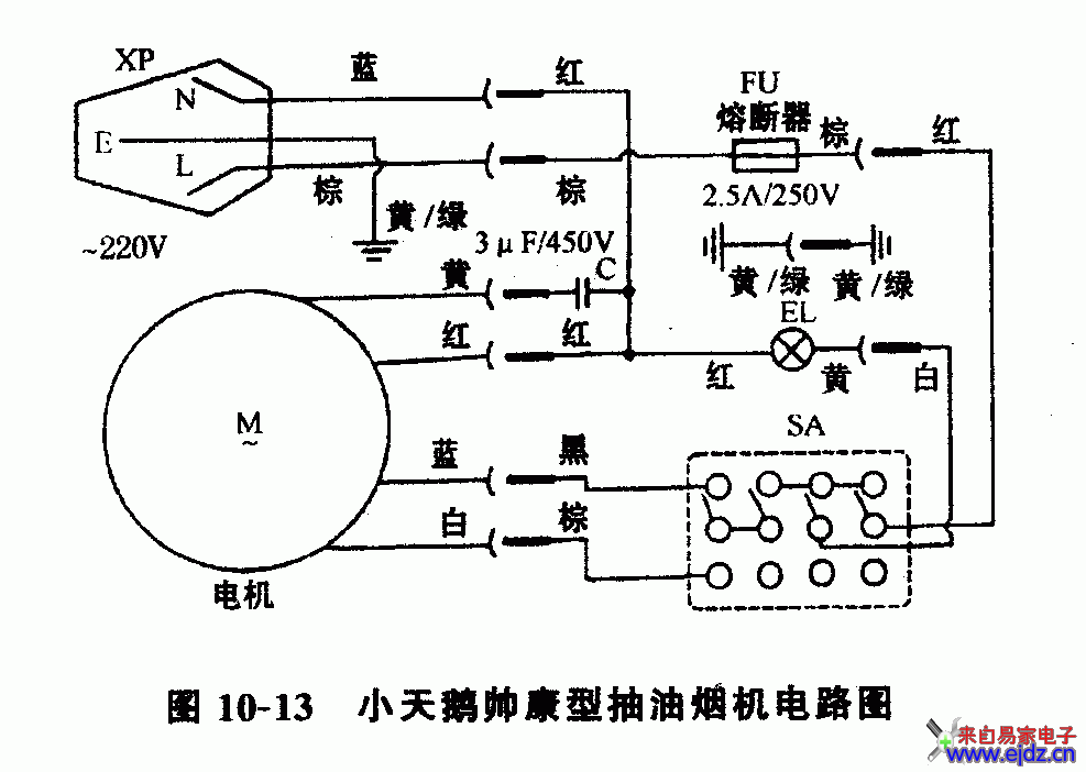 小天鹅帅康型抽油烟机电路图