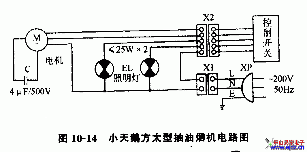 小天鹅方太型抽油烟机电路图