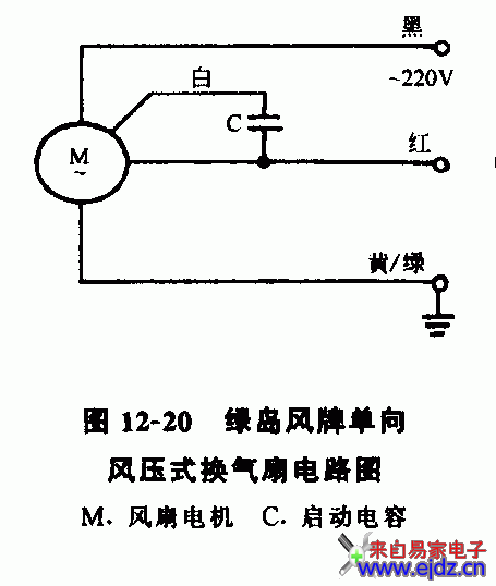 绿岛风牌单向风压式换气扇电路图