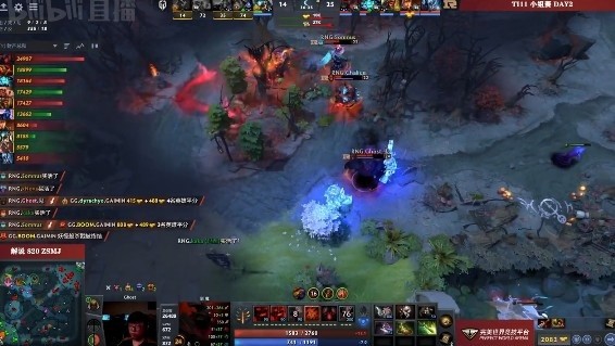 Dota2 Ti11小组赛战报：Ghost影魔猛攻三路高地，RNG双杀GG