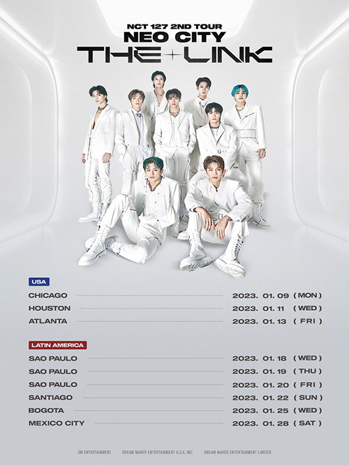 NCT 127追加2023年1月美国7个城市9场公演