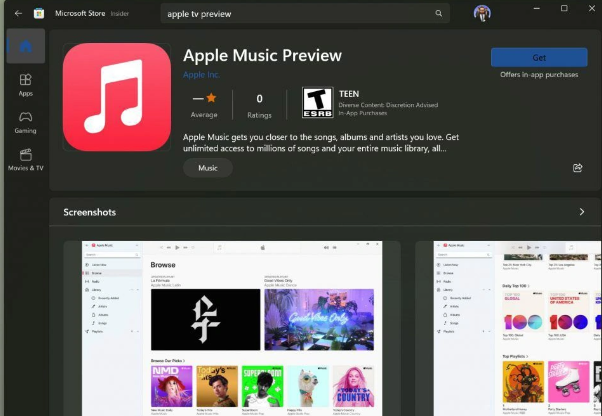 Apple Music /TV等三款苹果应用上架 Microsoft Store