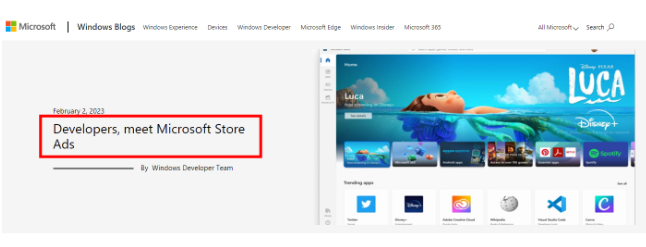 微软正鼓励开发者在Windows商店中投放广告