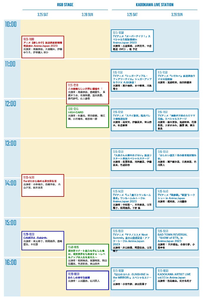 AnimeJapan 2023 公开 KADOKAWA 展台所有舞台时间表及各动画视觉图