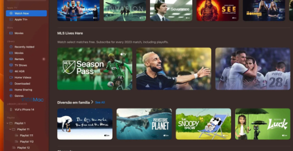 苹果重新设计 macOS 版TV应用，左侧引入全新导航栏