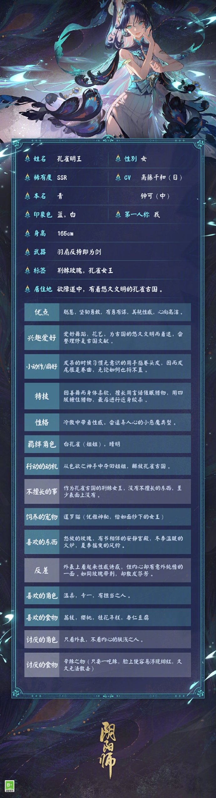 《阴阳师》孔雀明王官方档案情报公开