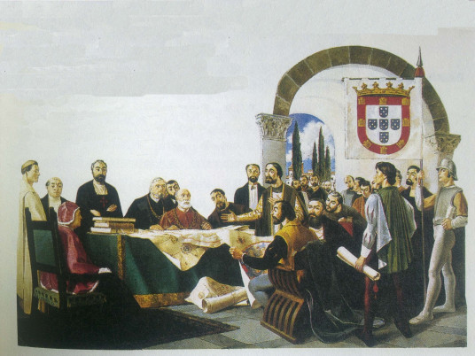1494年6月7日，西班牙和葡萄牙签订《托尔德西里亚斯条约》