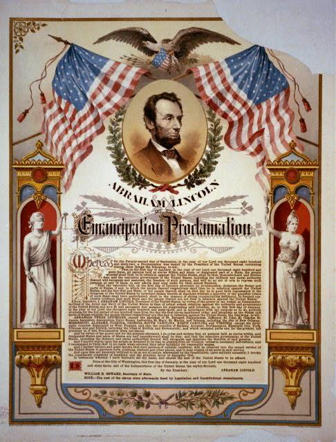 1862年9月22日，美国总统林肯发表《解放黑人奴隶宣言》