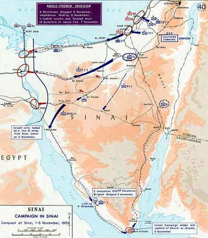 1956年11月6日，苏伊士运河事件结束