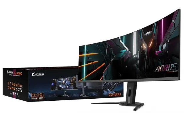 《技嘉Aorus CO49DQ》电竞显示器正式发布：49寸QD-OLED 超宽屏