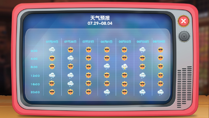 《摩尔庄园》7月29日-8月4日天气预报更新，雨水交替的一周