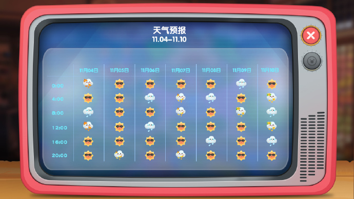 《摩尔庄园》11月4日～11月10日天气预报发布，和久违的银杏叶雨重逢