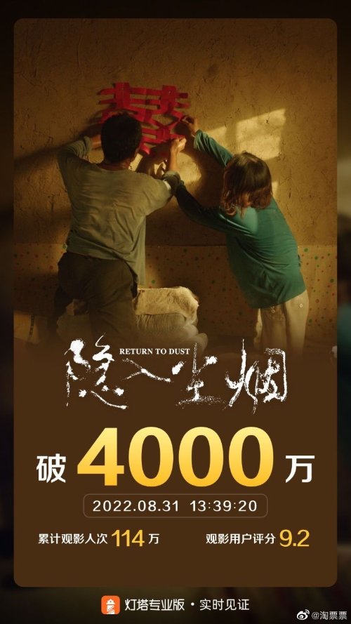 李睿珺执导的《隐入尘烟》票房破4000万