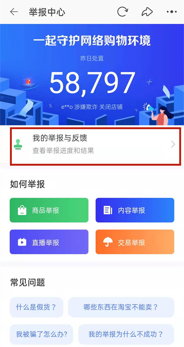 《淘宝》怎么查看个人举报记录