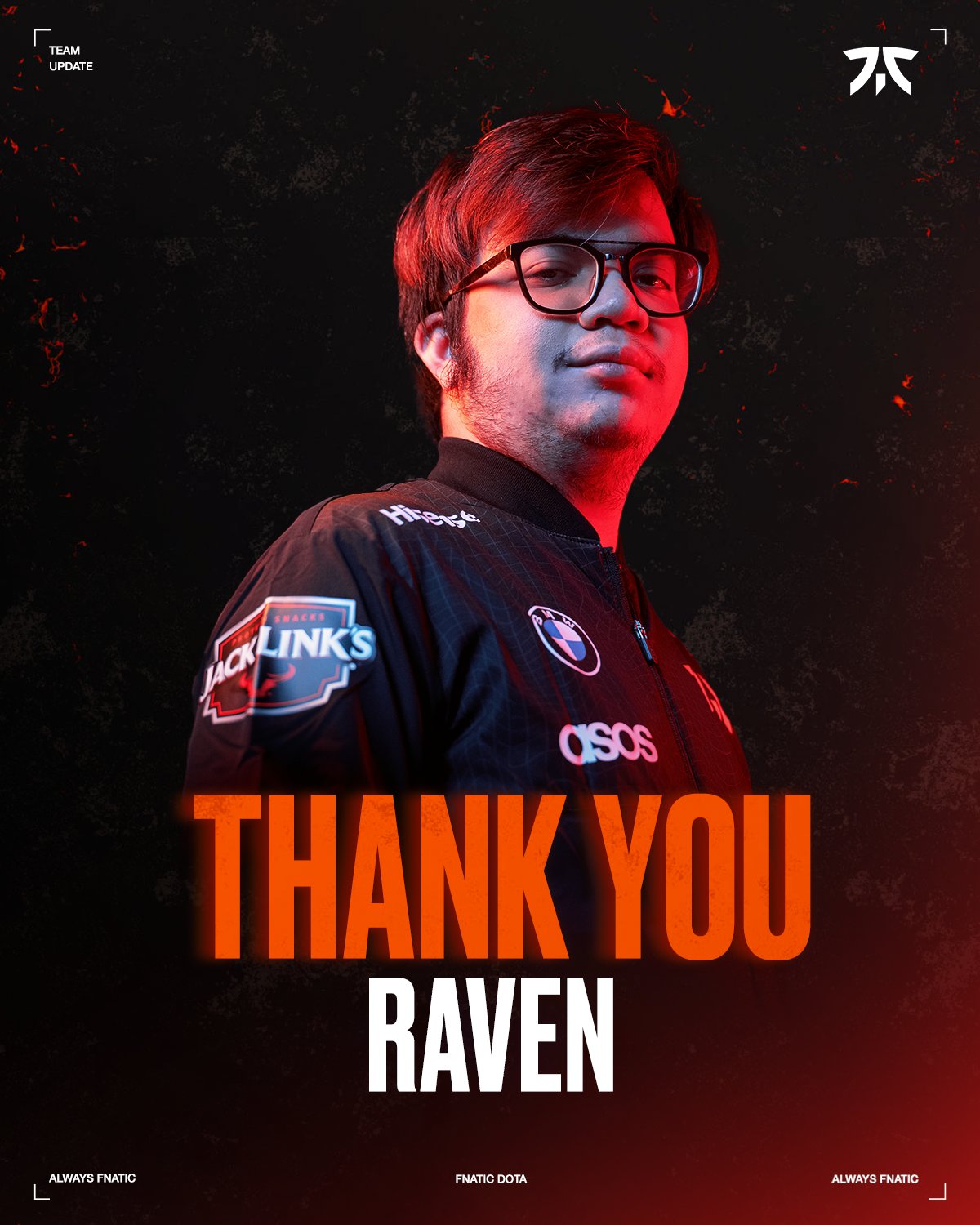 Fnatic官宣一号位Raven正式离队