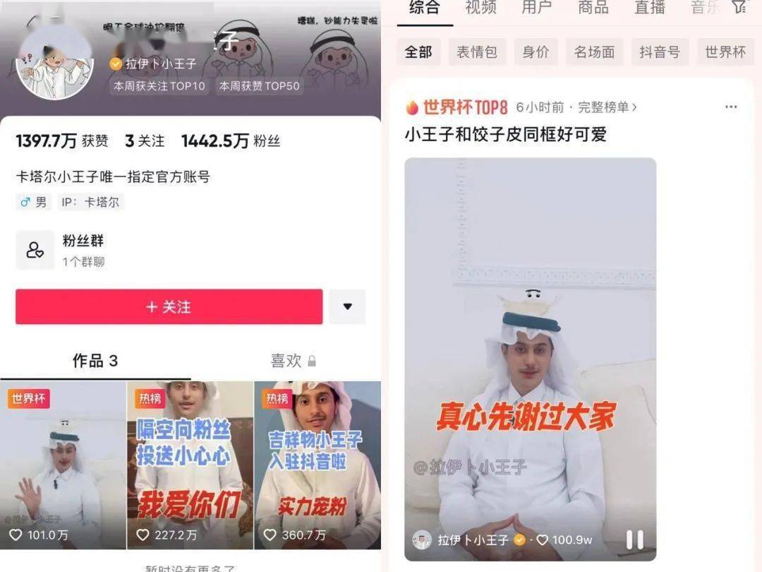 《抖音》超人气！卡塔尔小王子一天涨粉狂飙1000万啦！