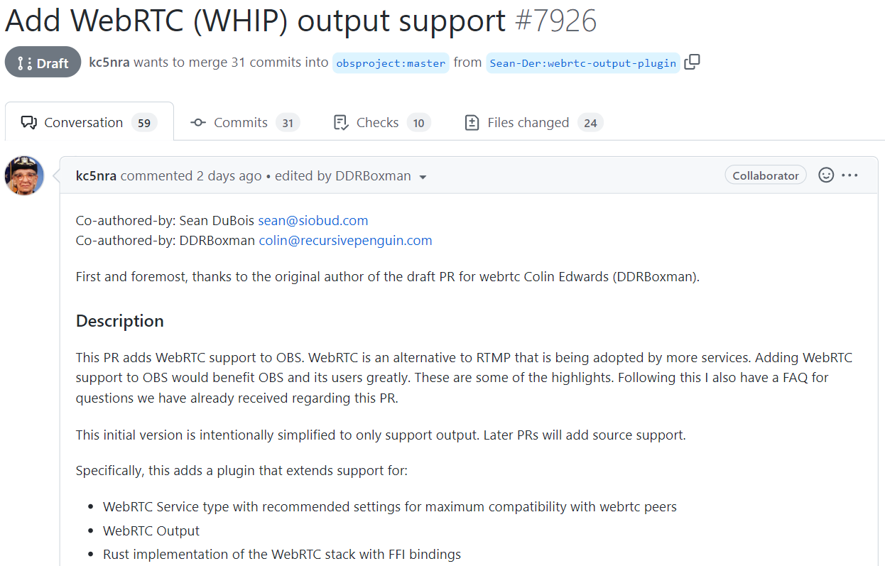 OBS Studio计划在不久后使用Rust实现并支持WebRTC