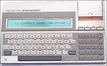 TI CC-40便携电脑于1983年3月问世