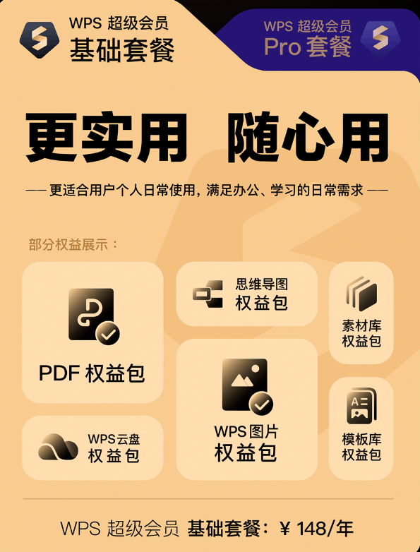 WPS推全新会员体系：Pro套餐248元/年