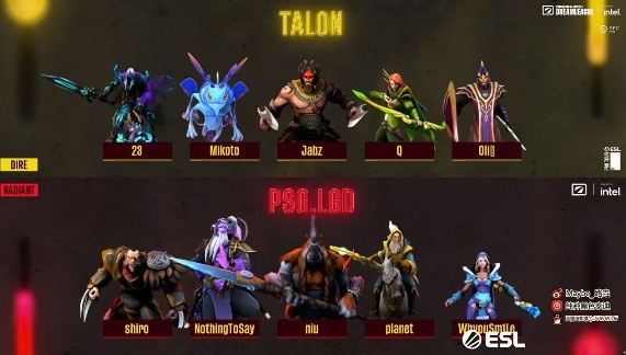 《DOTA2》ESL 梦幻联赛赛报S20：小送一局无伤大雅 23亚巴顿化身砍王 LGD1-1Talon成功晋级