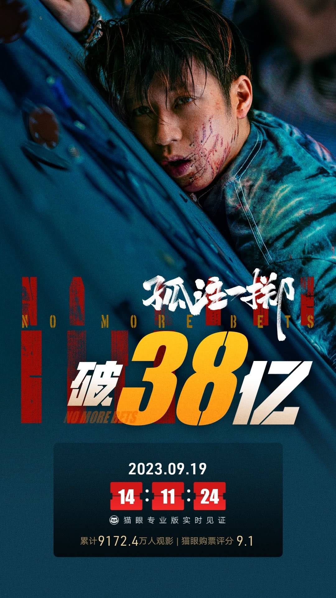 《孤注一掷》上映第43天累计票房破38亿