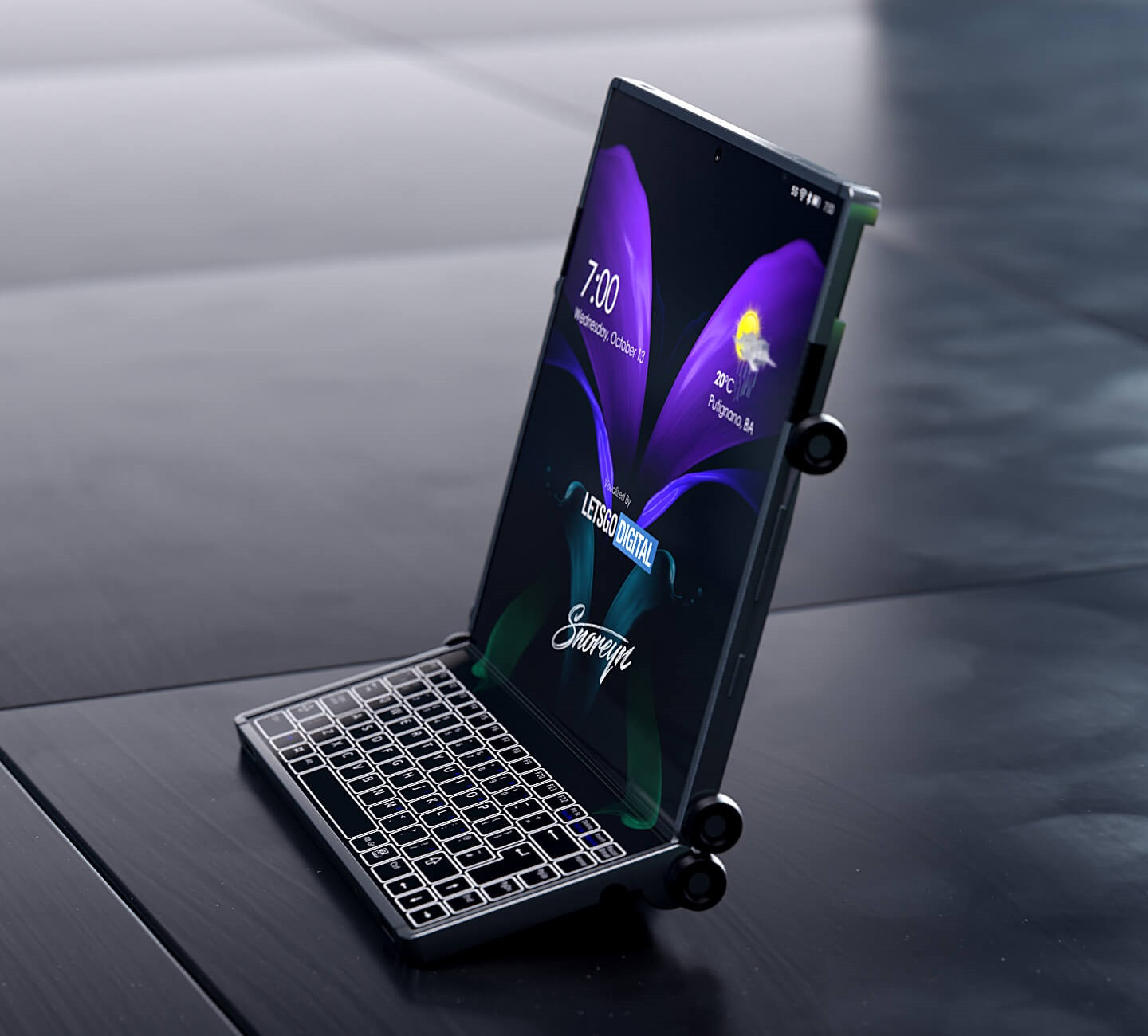 三星于2020年10月13日公布新专利——Galaxy Z 双折智能手机可伸缩设计